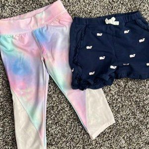 Girls Vineyard Vines Shorts 5T And Target Leggings Size 6